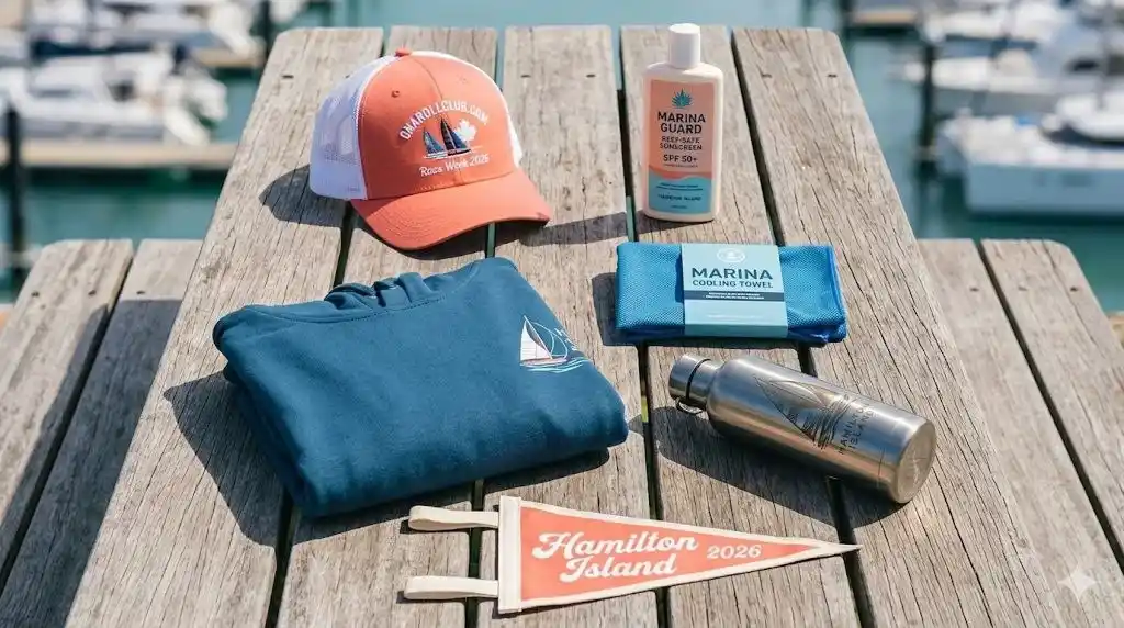 Race Week branded merchandise on display